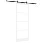 Preview: Schiebetür ORKDAL Weiß 93 x 232 cm Massivholz Kiefer und Glas