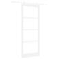 Preview: Schiebetür 93 x 232 cm Massivholz Kiefer und Glas Weiß