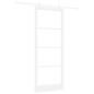 Preview: Schiebetür 93 x 232 cm Massivholz Kiefer und Glas Weiß