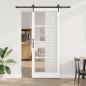 Preview: ARDEBO.de - Schiebetür 93 x 232 cm Massivholz Kiefer und Glas Weiß