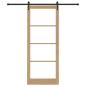 Preview: Schiebetür ORKDAL 93 x 232 cm Massivholz Kiefer und Glas Natur