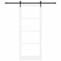 Preview: Schiebetür ORKDAL 93 x 232 cm Massivholz Kiefer und Glas Weiß