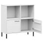 Preview: Bücherregal OSLO mit Metallbeinen Weiß 90x35x90,5 cm Massivholz