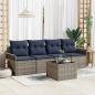 Preview: ARDEBO.de - Sofa Set mit Kissen 5 pcs Grau Poly-Rattan