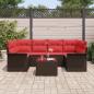 Preview: Gartensofa-set mit Kissen 7 pcs Braun Poly-Rattan