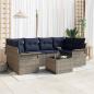 Preview: ARDEBO.de - Gartensofa-set mit Kissen 7 pcs Grau Poly-Rattan