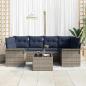 Preview: Gartensofa-set mit Kissen 7 pcs Grau Poly-Rattan
