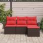 Preview: Gartensofa-set 4 stk. Braun Poly-Rattan
