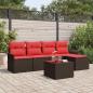 Preview: ARDEBO.de - Gartensofa-set 6 stk. Braun Poly-Rattan