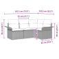 Preview: Gartensofa-set mit Kissen 4 pcs Grau Poly-Rattan