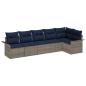 Preview: Gartensofa-set mit Kissen 6 pcs Grau Poly-Rattan