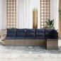 Preview: Gartensofa-set mit Kissen 6 pcs Grau Poly-Rattan