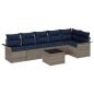 Preview: Gartensofa-set mit Kissen 7 pcs Grau Poly-Rattan