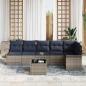 Preview: Gartensofa-set mit Kissen 7 pcs Grau Poly-Rattan