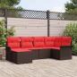 Preview: ARDEBO.de - Gartensofa-set 6 stk. Braun Poly-Rattan