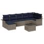 Preview: Gartensofa-set mit Kissen 8 pcs Grau Poly-Rattan