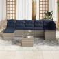 Preview: Gartensofa-set mit Kissen 8 pcs Grau Poly-Rattan