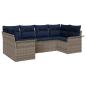 Preview: Gartensofa-set mit Kissen 6 pcs Grau Poly-Rattan