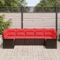 Preview: Gartensofa-set 7 stk. Braun Poly-Rattan