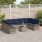 Preview: Gartensofa-set mit Kissen 10 pcs Grau Poly-Rattan