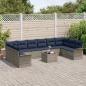 Preview: Gartensofa-set mit Kissen 11 pcs Grau Poly-Rattan