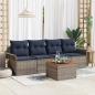 Preview: ARDEBO.de - Gartensofa-set mit Kissen 5 pcs Grau Poly-Rattan