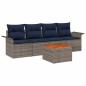 Preview: Gartensofa-set mit Kissen 5 pcs Grau Poly-Rattan