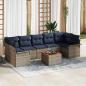 Preview: ARDEBO.de - Gartensofa-set mit Kissen 8 pcs Grau Poly-Rattan