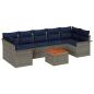 Preview: Gartensofa-set mit Kissen 8 pcs Grau Poly-Rattan