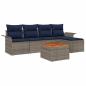 Preview: Gartensofa-set mit Kissen 6 pcs Grau Poly-Rattan