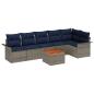 Preview: Gartensofa-set mit Kissen 7 pcs Grau Poly-Rattan