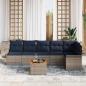 Preview: Gartensofa-set mit Kissen 7 pcs Grau Poly-Rattan