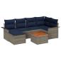 Preview: Gartensofa-set mit Kissen 7 pcs Grau Poly-Rattan