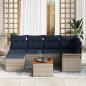 Preview: Gartensofa-set mit Kissen 7 pcs Grau Poly-Rattan