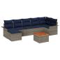 Preview: Gartensofa-set mit Kissen 8 pcs Grau Poly-Rattan
