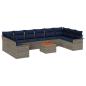 Preview: Gartensofa-set mit Kissen 11 pcs Grau Poly-Rattan