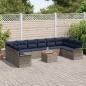 Preview: Gartensofa-set mit Kissen 11 pcs Grau Poly-Rattan