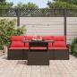 Preview: Gartensofa-set mit Kissen 5 pcs Braun Poly-Rattan