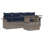 Preview: Gartensofa-set mit Kissen 5 pcs Grau Poly-Rattan