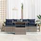 Preview: Gartensofa-set mit Kissen 5 pcs Grau Poly-Rattan