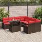 Preview: Gartensofa-set 9 stk. Braun Poly-Rattan