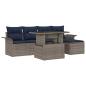 Preview: Gartensofa-set mit Kissen 6 pcs Grau Poly-Rattan
