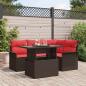 Preview: ARDEBO.de - Gartensofa-set 5 stk. Braun Poly-Rattan