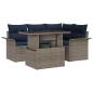 Preview: Gartensofa-set mit Kissen 5 pcs Grau Poly-Rattan
