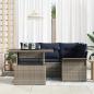 Preview: Gartensofa-set mit Kissen 5 pcs Grau Poly-Rattan