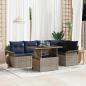 Preview: ARDEBO.de - Gartensofa-set mit Kissen 6 pcs Grau Poly-Rattan
