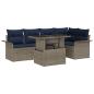 Preview: Gartensofa-set mit Kissen 6 pcs Grau Poly-Rattan