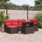 Preview: ARDEBO.de - Gartensofa-set 7 stk. Braun Poly-Rattan