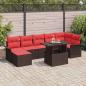 Preview: ARDEBO.de - Sofa Set mit Kissen 8 pcs Braun Poly-Rattan