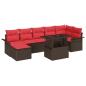 Preview: Sofa Set mit Kissen 8 pcs Braun Poly-Rattan
